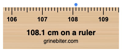 Where is 108.1 centimeters on a ruler