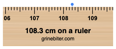 Where is 108.3 centimeters on a ruler