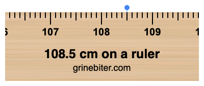 Where is 108.5 centimeters on a ruler