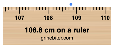 Where is 108.8 centimeters on a ruler