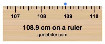 Where is 108.9 centimeters on a ruler