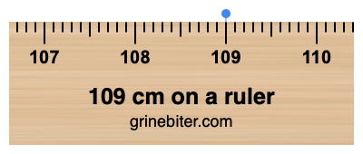 Where is 109 centimeters on a ruler