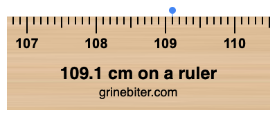 Where is 109.1 centimeters on a ruler