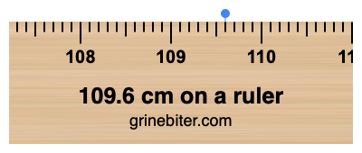 Where is 109.6 centimeters on a ruler