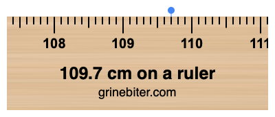 Where is 109.7 centimeters on a ruler