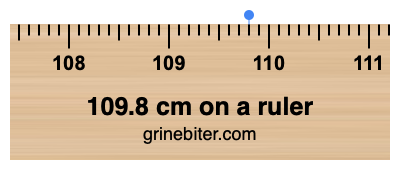 Where is 109.8 centimeters on a ruler