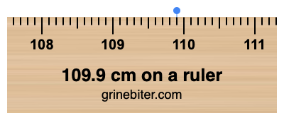 Where is 109.9 centimeters on a ruler