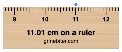 Where is 11.01 centimeters on a ruler