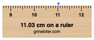 Where is 11.03 centimeters on a ruler