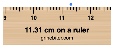 Where is 11.31 centimeters on a ruler