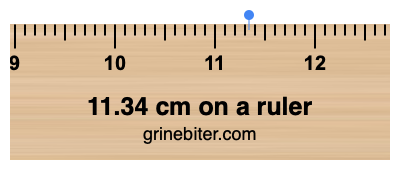 Where is 11.34 centimeters on a ruler