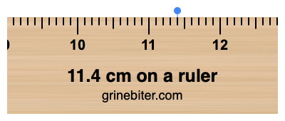 Where is 11.4 centimeters on a ruler