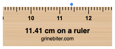 Where is 11.41 centimeters on a ruler