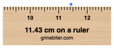 Where is 11.43 centimeters on a ruler