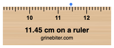 Where is 11.45 centimeters on a ruler