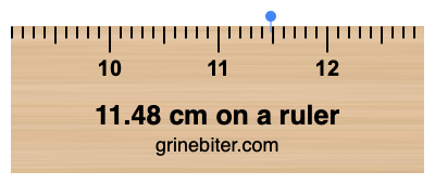 Where is 11.48 centimeters on a ruler