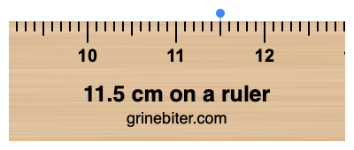 Where is 11.5 centimeters on a ruler