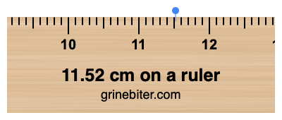 Where is 11.52 centimeters on a ruler