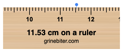 Where is 11.53 centimeters on a ruler