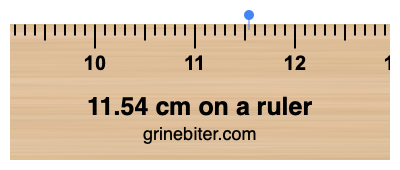 Where is 11.54 centimeters on a ruler