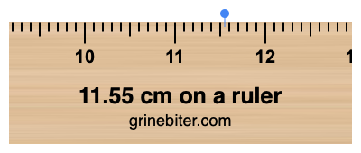 Where is 11.55 centimeters on a ruler