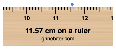 Where is 11.57 centimeters on a ruler