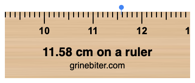 Where is 11.58 centimeters on a ruler