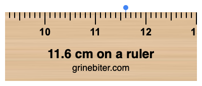 Where is 11.6 centimeters on a ruler