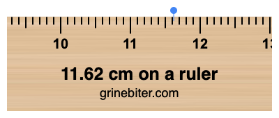 Where is 11.62 centimeters on a ruler