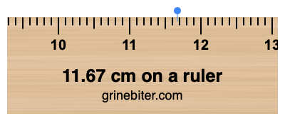 Where is 11.67 centimeters on a ruler