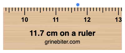 Where is 11.7 centimeters on a ruler