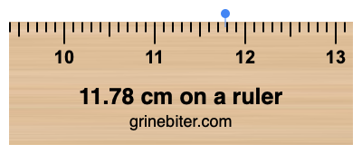 11.78 cm on a ruler Where is 11.78 centimeters on a ruler
