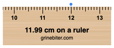 11.99 cm on a ruler Where is 11.99 centimeters on a ruler