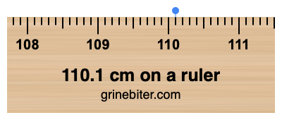 Where is 110.1 centimeters on a ruler