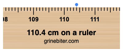 Where is 110.4 centimeters on a ruler