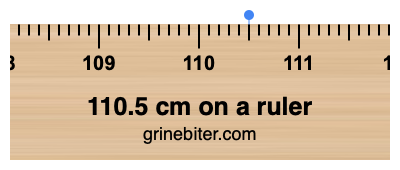 Where is 110.5 centimeters on a ruler