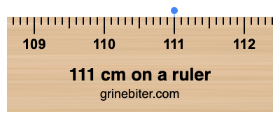 Where is 111 centimeters on a ruler