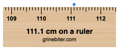 Where is 111.1 centimeters on a ruler