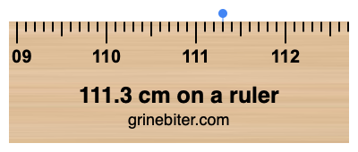 Where is 111.3 centimeters on a ruler