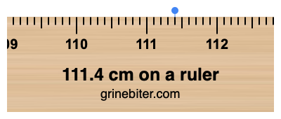 Where is 111.4 centimeters on a ruler