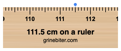 Where is 111.5 centimeters on a ruler