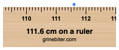 Where is 111.6 centimeters on a ruler