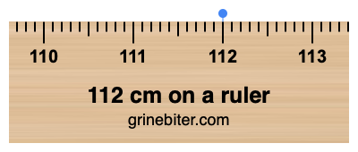 Where is 112 centimeters on a ruler