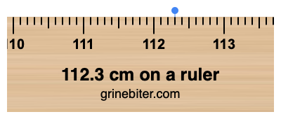 Where is 112.3 centimeters on a ruler