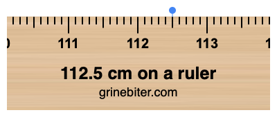 Where is 112.5 centimeters on a ruler