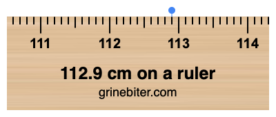 Where is 112.9 centimeters on a ruler