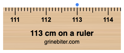 Where is 113 centimeters on a ruler