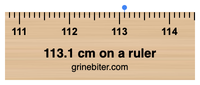 Where is 113.1 centimeters on a ruler