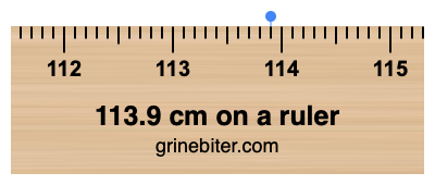 Where is 113.9 centimeters on a ruler