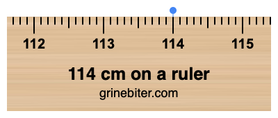 Where is 114 centimeters on a ruler